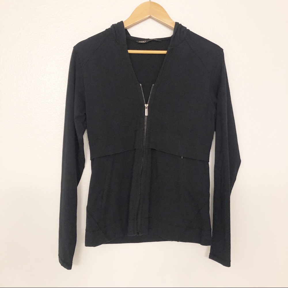 NAU Light Weight Zip Up Black Hoodie Size Small